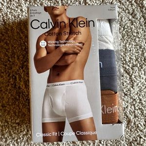 NIB, 3 Pack Calvin Klein Men's Cotton Stretch Boxer Trunk Underwear XL L